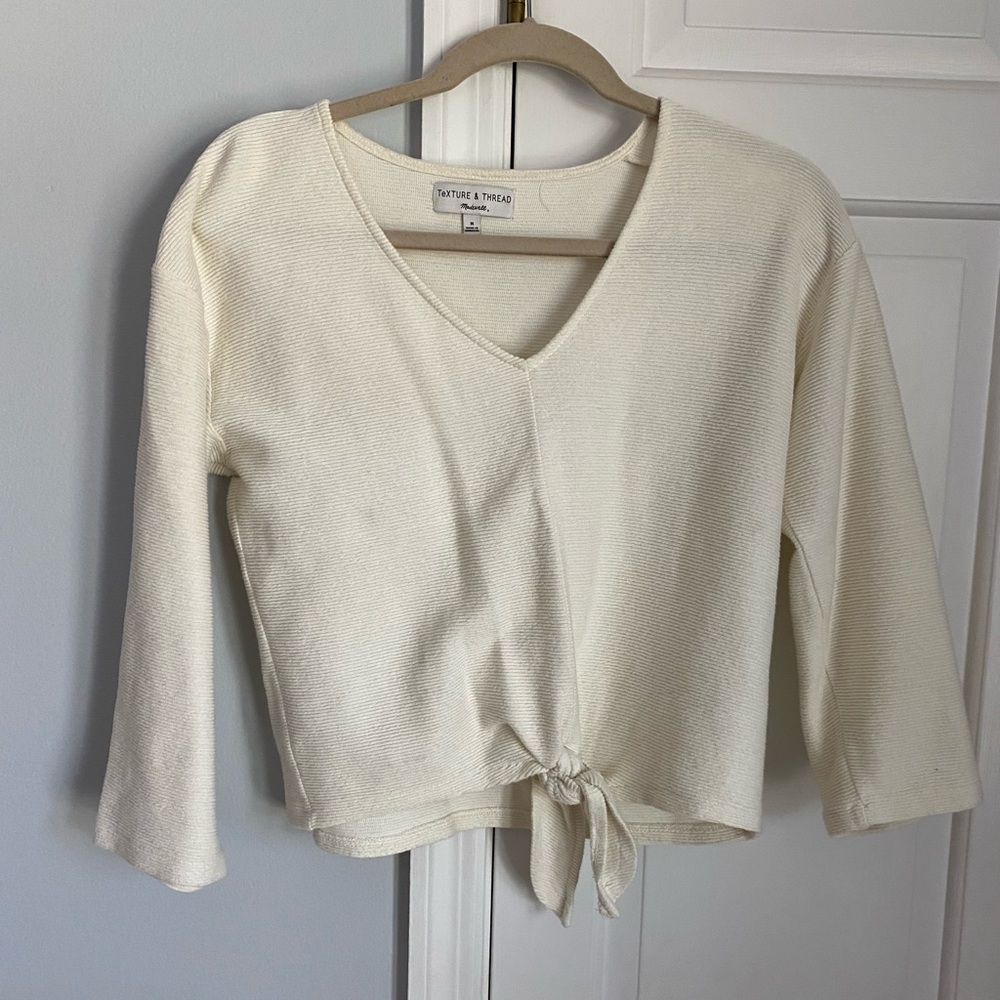 Madewell Texture&Thread Tie Front Top